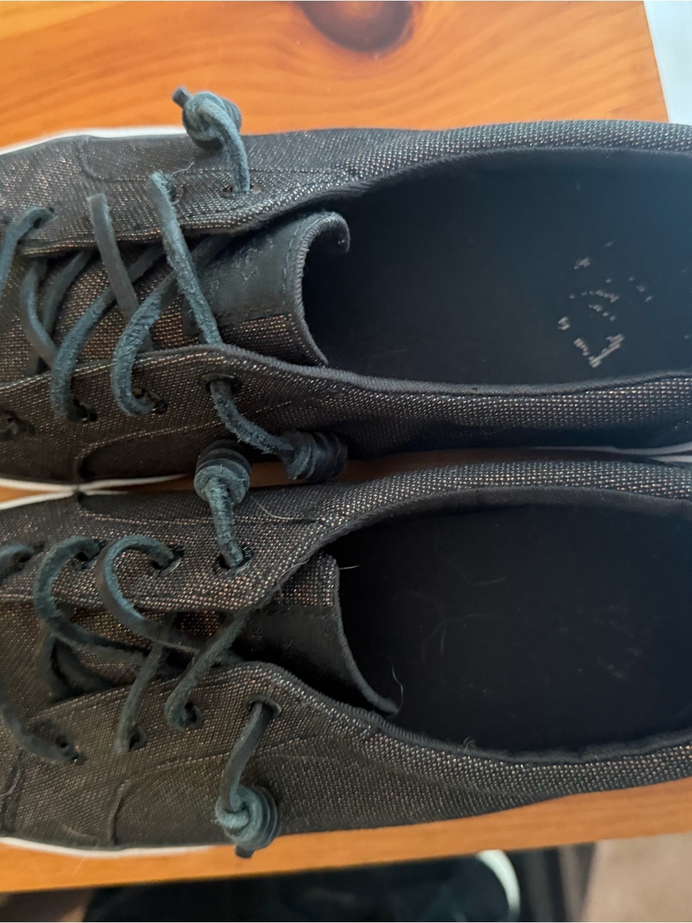 Casual Black Canvas Lace-Up Shoes